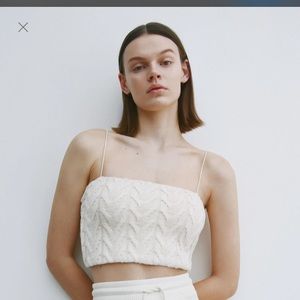 🌷ZARA cable-knit cami crop top